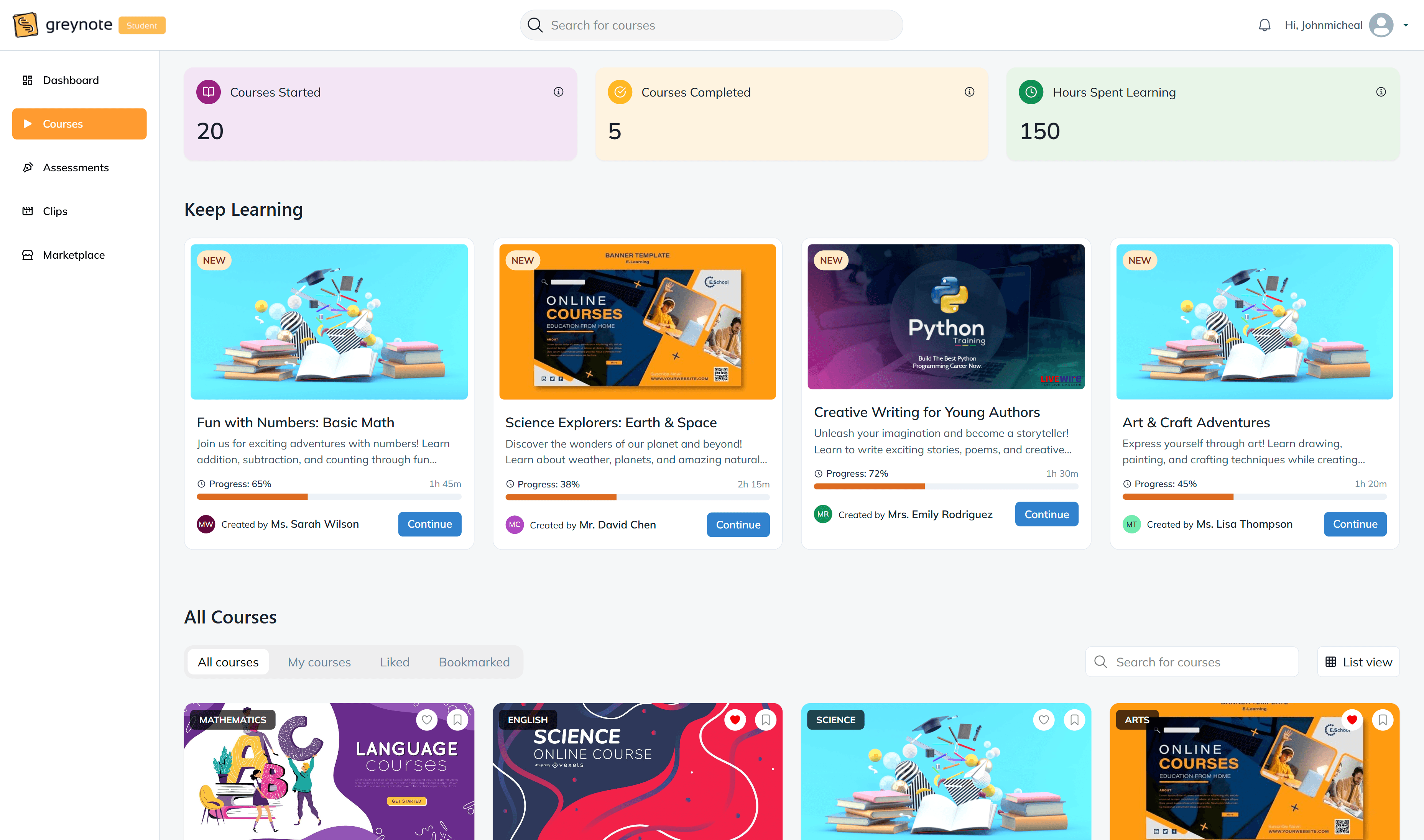 Greynote — Education screenshot
